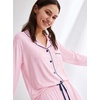 image:imageSWOMOG Womens Pajamas Set Long Sleeve Sleepwear Button Down Nightwear Soft Joggers PJs Sets with Pockets Lounge SetsPink