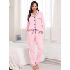 image:imageSWOMOG Womens Pajamas Set Long Sleeve Sleepwear Button Down Nightwear Soft Joggers PJs Sets with Pockets Lounge SetsPink