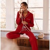 image:imageSWOMOG Womens Pajamas Set Long Sleeve Sleepwear Button Down Nightwear Soft Joggers PJs Sets with Pockets Lounge SetsRed