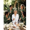 image:imageSWOMOG Womens Silk Satin Pajamas Set Long Sleeve Button Down Sleepwear 2 Piece Lounge Set Pj Set XS3XLArmy Green
