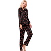 image:imageSWOMOG Womens Silk Satin Pajamas Set Long Sleeve Button Down Sleepwear 2 Piece Lounge Set Pj Set XS3XLBlack Kiss