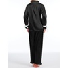 image:imageSWOMOG Womens Silk Satin Pajamas Set Long Sleeve Button Down Sleepwear 2 Piece Lounge Set Pj Set XS3XLBlack With Bow Tie
