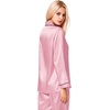 image:imageSWOMOG Womens Silk Satin Pajamas Set Long Sleeve Button Down Sleepwear 2 Piece Lounge Set Pj Set XS3XLCarnation Pink
