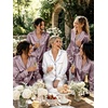image:imageSWOMOG Womens Silk Satin Pajamas Set Long Sleeve Button Down Sleepwear 2 Piece Lounge Set Pj Set XS3XLChestnut