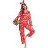 image:imageSWOMOG Womens Silk Satin Pajamas Set Long Sleeve Button Down Sleepwear 2 Piece Lounge Set Pj Set XS3XLChristmas Gift Red