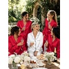image:imageSWOMOG Womens Silk Satin Pajamas Set Long Sleeve Button Down Sleepwear 2 Piece Lounge Set Pj Set XS3XLChristmas Red