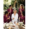 image:imageSWOMOG Womens Silk Satin Pajamas Set Long Sleeve Button Down Sleepwear 2 Piece Lounge Set Pj Set XS3XLDeep Wine Red