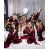 image:imageSWOMOG Womens Silk Satin Pajamas Set Long Sleeve Button Down Sleepwear 2 Piece Lounge Set Pj Set XS3XLDeep Wine Red