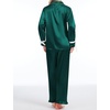 image:imageSWOMOG Womens Silk Satin Pajamas Set Long Sleeve Button Down Sleepwear 2 Piece Lounge Set Pj Set XS3XLGreen With Bow Tie