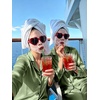 image:imageSWOMOG Womens Silk Satin Pajamas Set Long Sleeve Button Down Sleepwear 2 Piece Lounge Set Pj Set XS3XLMatcha