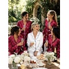 image:imageSWOMOG Womens Silk Satin Pajamas Set Long Sleeve Button Down Sleepwear 2 Piece Lounge Set Pj Set XS3XLPattern 2