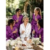 image:imageSWOMOG Womens Silk Satin Pajamas Set Long Sleeve Button Down Sleepwear 2 Piece Lounge Set Pj Set XS3XLPurple