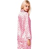 image:imageSWOMOG Womens Silk Satin Pajamas Set Long Sleeve Button Down Sleepwear 2 Piece Lounge Set Pj Set XS3XLRed Heart With Pink