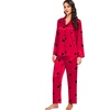 image:imageSWOMOG Womens Silk Satin Pajamas Set Long Sleeve Button Down Sleepwear 2 Piece Lounge Set Pj Set XS3XLRed Points