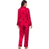 image:imageSWOMOG Womens Silk Satin Pajamas Set Long Sleeve Button Down Sleepwear 2 Piece Lounge Set Pj Set XS3XLRed Points