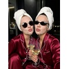 image:imageSWOMOG Womens Silk Satin Pajamas Set Long Sleeve Button Down Sleepwear 2 Piece Lounge Set Pj Set XS3XLWine Red