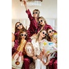 image:imageSWOMOG Womens Silk Satin Pajamas Set Long Sleeve Button Down Sleepwear 2 Piece Lounge Set Pj Set XS3XLWine Red Dots