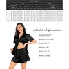 image:imageSWOMOG Womens Silk Satin Pajamas Set Short Sleeve Button Down Sleepwear Ruffle Hem Shorts PJ Sets TwoPiece LoungewearAblack