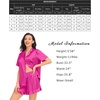 image:imageSWOMOG Womens Silk Satin Pajamas Set Short Sleeve Button Down Sleepwear Ruffle Hem Shorts PJ Sets TwoPiece LoungewearRose Red