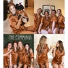 image:imageSWOMOG Womens Silk Satin Pajamas Set Short Sleeve Sleepwear Button Down Top and Shorts Loungewear 2 Piece Pjs Set XS3XLBurnt Orange