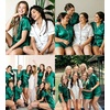image:imageSWOMOG Womens Silk Satin Pajamas Set Short Sleeve Sleepwear Button Down Top and Shorts Loungewear 2 Piece Pjs Set XS3XLPersian Green