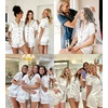 image:imageSWOMOG Womens Silk Satin Pajamas Set Short Sleeve Sleepwear Button Down Top and Shorts Loungewear 2 Piece Pjs Set XS3XLWhite