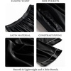 image:imageSWOMOG Womens Silk Satin Pants Wide Leg Pajama Bottoms Palazzo Lounge Pants Casual Loose Trousers Pj with PocketsBlack