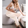 image:imageSWOMOG Womens Silk Satin Pants Wide Leg Pajama Bottoms Palazzo Lounge Pants Casual Loose Trousers Pj with PocketsChampagne