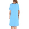 image:imageSWOMOG Womens Zip Up Housecoat Zipper Front Robe Lightweight Bathrobe Short Sleeve Loungewear Nightgowns with PocketsLight Blue