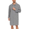 image:imageSWOMOG Mens Nightshirt 100 Cotton Long Sleeve Sleep Shirt Button Down Nightgown Soft Sleepwear Comfy Nightwear SXXXLBlack White Stripes