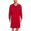 image:imageSWOMOG Mens Nightshirt Modal Long Sleeve Nightgown Henley Night Shirts Sleepwear Big amp Tall Nightwear SXXXLRed