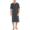 image:imageSWOMOG Mens Nightshirt Short Sleeve Nightgown Soft Loose Sleepwear Lightweight Nightwear Comfy Henley Sleep Shirt SXXLDeep Grey
