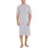 image:imageSWOMOG Mens Nightshirt Short Sleeve Nightgown Soft Loose Sleepwear Lightweight Nightwear Comfy Henley Sleep Shirt SXXLGrey