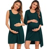 image:imageSWOMOG Women Maternity Nursing Gown and 34 Sleeve Robe Set Labor Delivery Nightgown Breastfeeding Hospital BathrobeEmerald Green