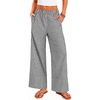 image:imageSWOMOG Womens 100 Cotton Pajama Pants Lightweight Gingham Lounge Bottoms Casual Wide Leg PJ Pants with PocketsBlack White Stripes