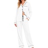 image:imageSWOMOG Womens Pajamas Set Long Sleeve Sleepwear Button Down Nightwear Soft Cotton Pj Lounge SetsWhite