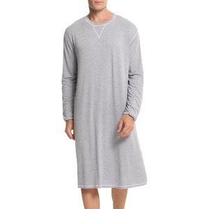 image:imageSWOMOG Mens Nightgown Long Sleeve Lounge Sleep Henley Shirt Pajama Big amp Tall Nightshirt Comfy Nightwear SXXLGery