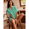 image:imageSWOMOG 100 Cotton Pajama Set For Women 2PCS Plaid Pjs Set Short Sleeve Shirts with Pockets Button Down Cute LoungewearGreen Gingham