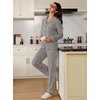 image:imageSWOMOG 100 Cotton Pajama Set for Women 2 PCS Long Sleeve Plaid Pjs Set Button Down Sleepwear with PantsBlack Stripe