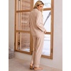 image:imageSWOMOG 100 Cotton Pajama Set for Women 2 PCS Long Sleeve Plaid Pjs Set Button Down Sleepwear with PantsBrown Plaid
