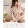 image:imageSWOMOG 100 Cotton Pajama Set for Women 2 PCS Long Sleeve Plaid Pjs Set Button Down Sleepwear with PantsBrown Plaid