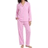 image:imageSWOMOG 100 Cotton Pajama Set for Women 2 PCS Long Sleeve Plaid Pjs Set Button Down Sleepwear with PantsPink Plaid