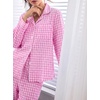 image:imageSWOMOG 100 Cotton Pajama Set for Women 2 PCS Long Sleeve Plaid Pjs Set Button Down Sleepwear with PantsPink Plaid