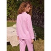 image:imageSWOMOG 100 Cotton Pajama Set for Women 2 PCS Long Sleeve Plaid Pjs Set Button Down Sleepwear with PantsPink Plaid
