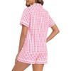 image:imageSWOMOG 100 Cotton Women Pajama Set 2 Piece Gingham Pjs Set Short Sleeve Plaid Sleepwear Button Down Lounge SetPink Plaid