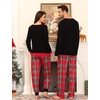 image:imageSWOMOG Christmas Pajamas Set for Couples Long Sleeve Sleepwear Women amp Men Matching Pjs Set Loungewear SetBig Red Plaid