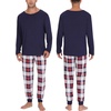 image:imageSWOMOG Christmas Pajamas Set for Couples Long Sleeve Sleepwear Women amp Men Matching Pjs Set Loungewear SetBlack  Solid Top
