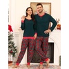 image:imageSWOMOG Christmas Pajamas Set for Couples Long Sleeve Sleepwear Women amp Men Matching Pjs Set Loungewear SetDeep Green