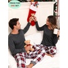 image:imageSWOMOG Christmas Pajamas Set for Couples Long Sleeve Sleepwear Women amp Men Matching Pjs Set Loungewear SetDeep Grey  Solid Top