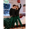 image:imageSWOMOG Christmas Pajamas Set for Couples Long Sleeve Sleepwear Women amp Men Matching Pjs Set Loungewear SetGreen  Solid Top